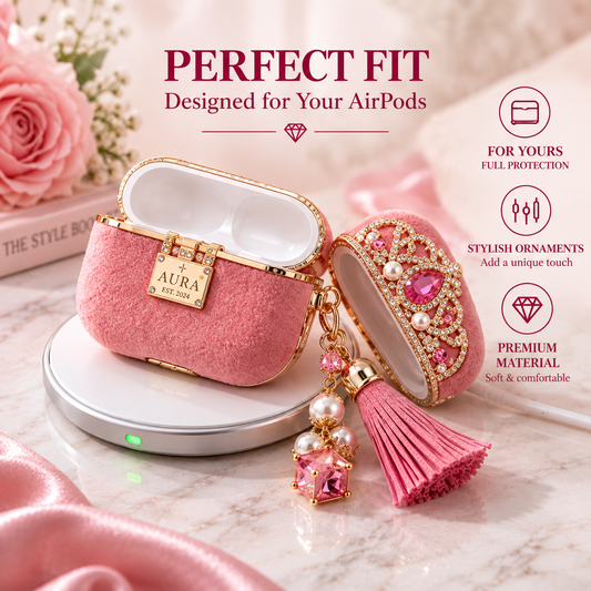 Blush Pink Pearl Crown Case for AirPods