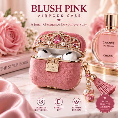 Blush Pink Pearl Crown Case for AirPods
