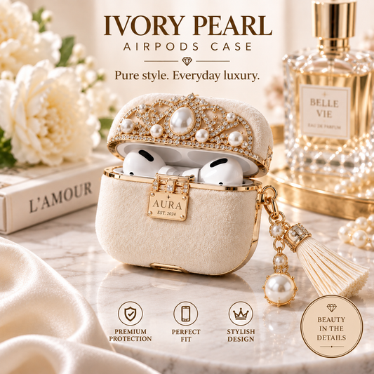 Ivory Pearl Crown Case for AirPods