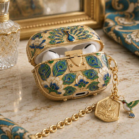 Emerald Peacock Jewel Case for AirPods