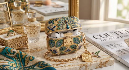 Emerald Peacock Jewel Case for AirPods